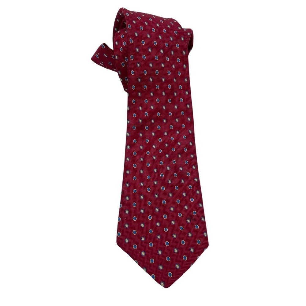 THOMAS PINK London Red‎ W/ Circles 100% Silk 3.5"x 60"  Tie (TB12) NW/OTs